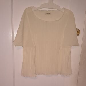 Madewell | Cream Pleated Blouse